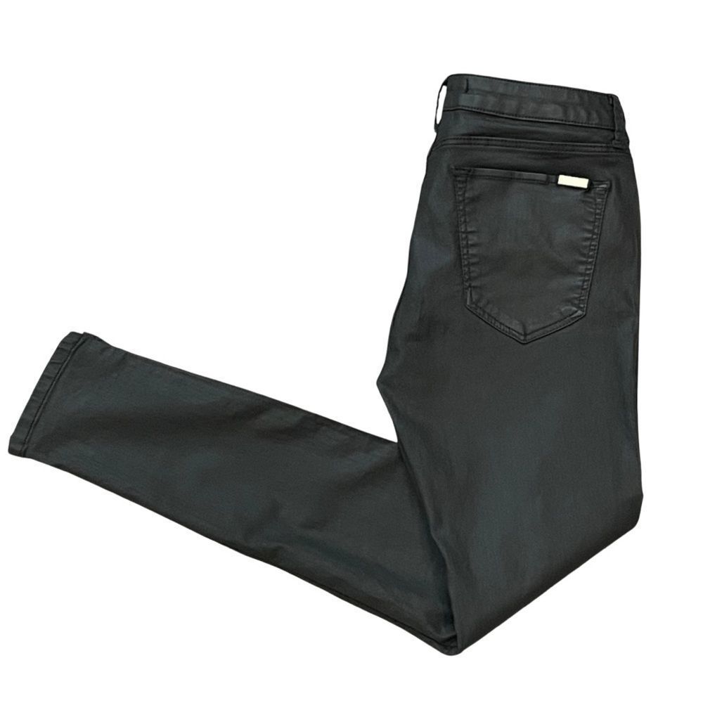 Zara Black Vegan Leather Y2K Moto Jeans Size 2 - Picture 7 of 10
